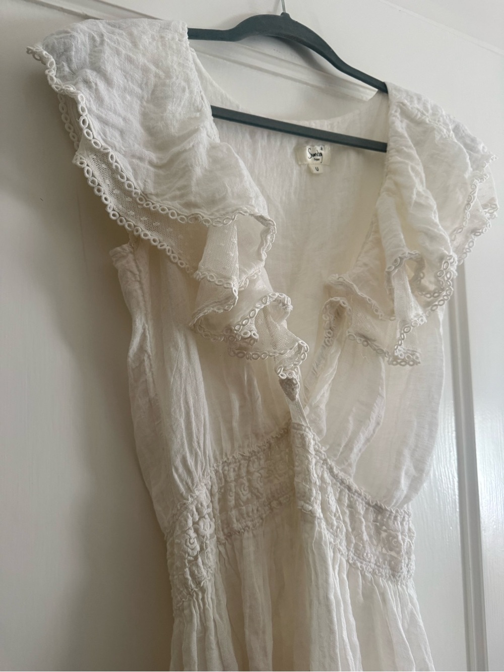 Sunday St Tropez Women’s White Ruffle Mini Dress